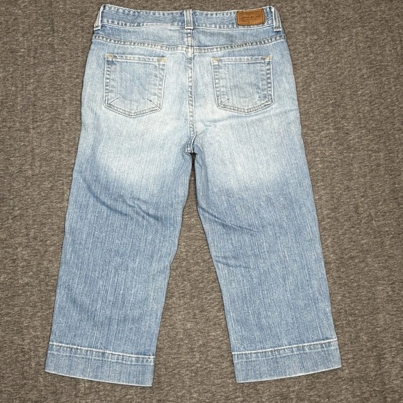 Eddie Bauer Capri Cropped Stretch Denim Blue Jeans Womens Size 6 Tall - Picture 4 of 9